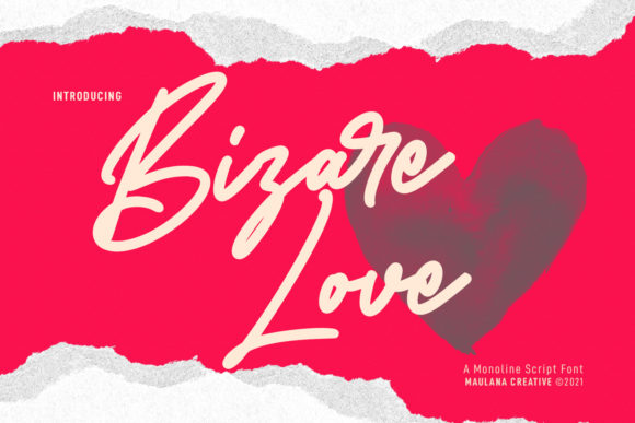 Bizare Love Monoline Script Font for Small Business Branding